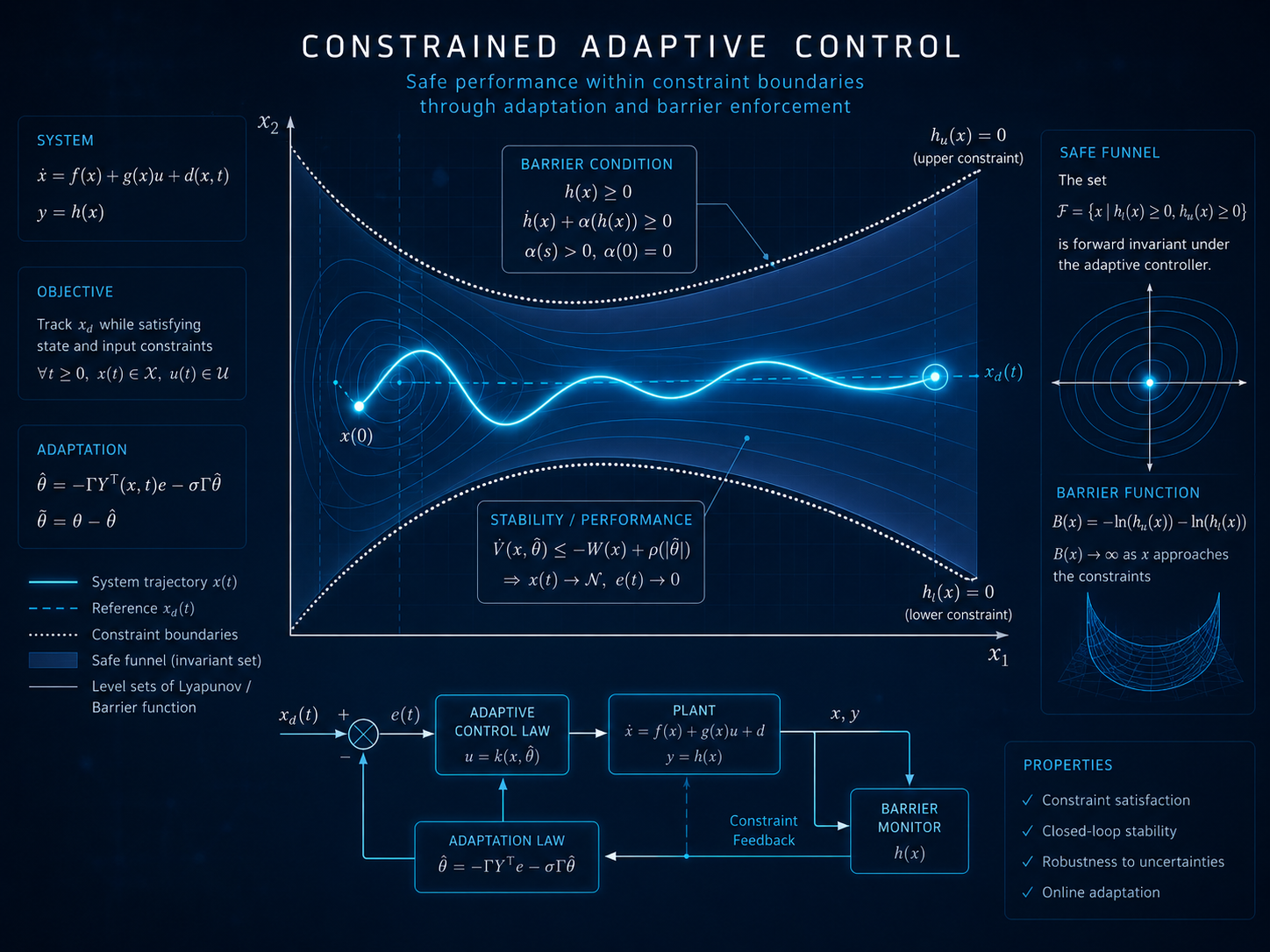 Constrained adaptive control visualization